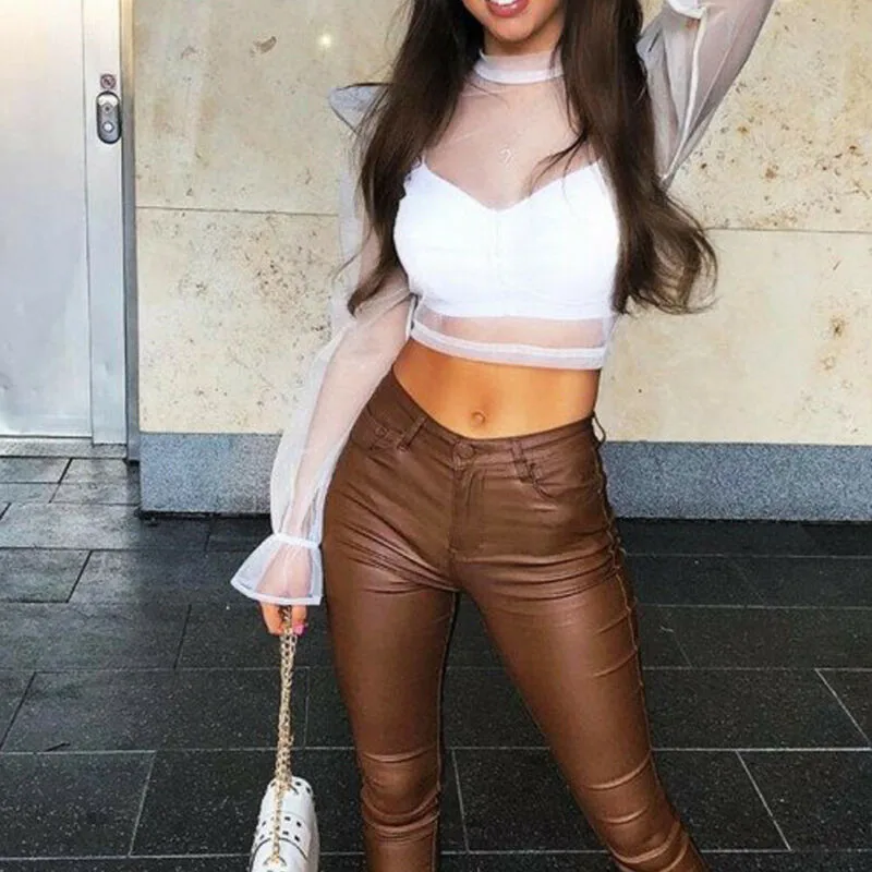 Модная сексуальная женская прозрачная сетчатая рубашка новые белые топы с