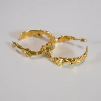 niche exaggerated high end gold plated circle earrings personality irregular geometric big earrings retro temperament