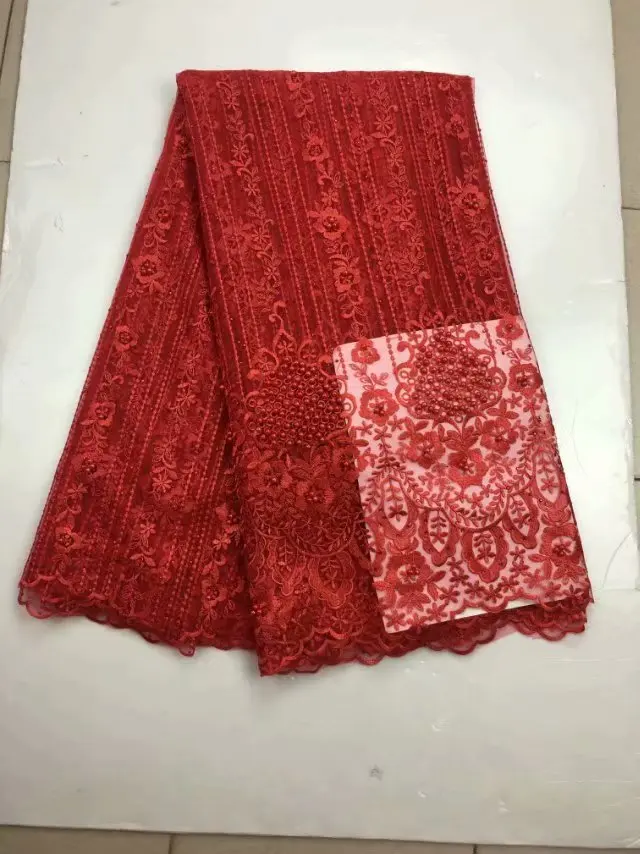 Королевская винная африканская кружевная ткань 2019 Высококачественная