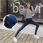 Джинсы для беременных модные узкие эластичные джинсовые штаны для беременных Брюки-карандаш с эластичным поясом Одежда для беременных