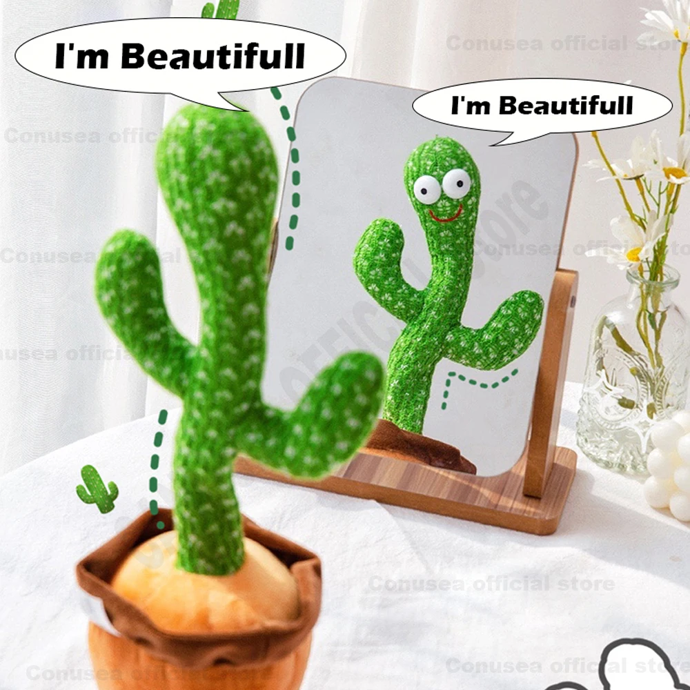 120 Song Dancing Cactus Plush Stuffed talking Plushie Doll Speak Talk Sound Record Repeat Dancer Toys for Girl Children Baby boy | Игрушки и