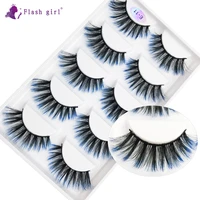 flash girl comfort eyelashes e11 5pairs colorful mink eyelashes 16 styles natural and long eyelashes