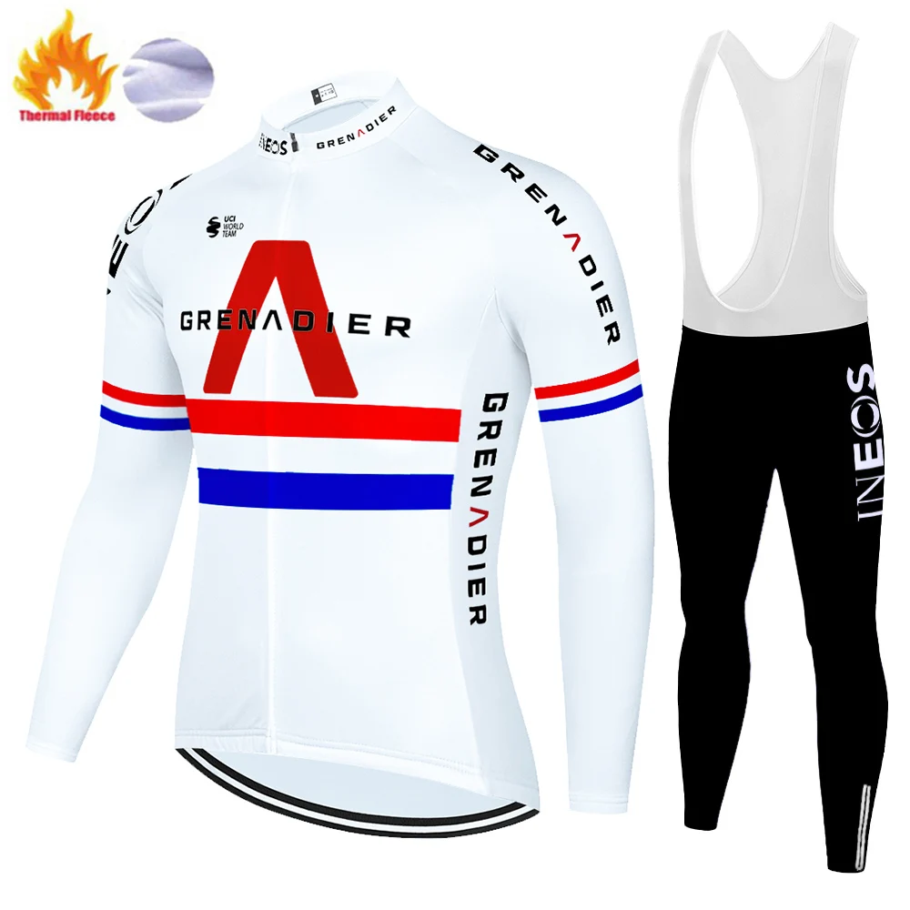 2021 ineos mallot ciclismo hombre зимние Термальность флисовый пуловер с длинным рукавом и