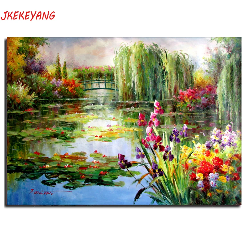 

5D Diy diamond painting Water Lily Bridge Diamond Mosaic sale Rhinestone Embroidery cross stitch Y3805
