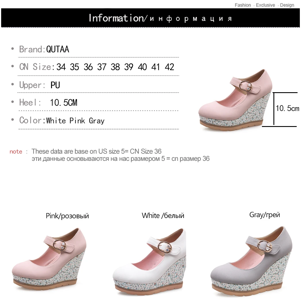 Женские свадебные туфли на платформе QUTAA розовые из искусственной кожи высоком