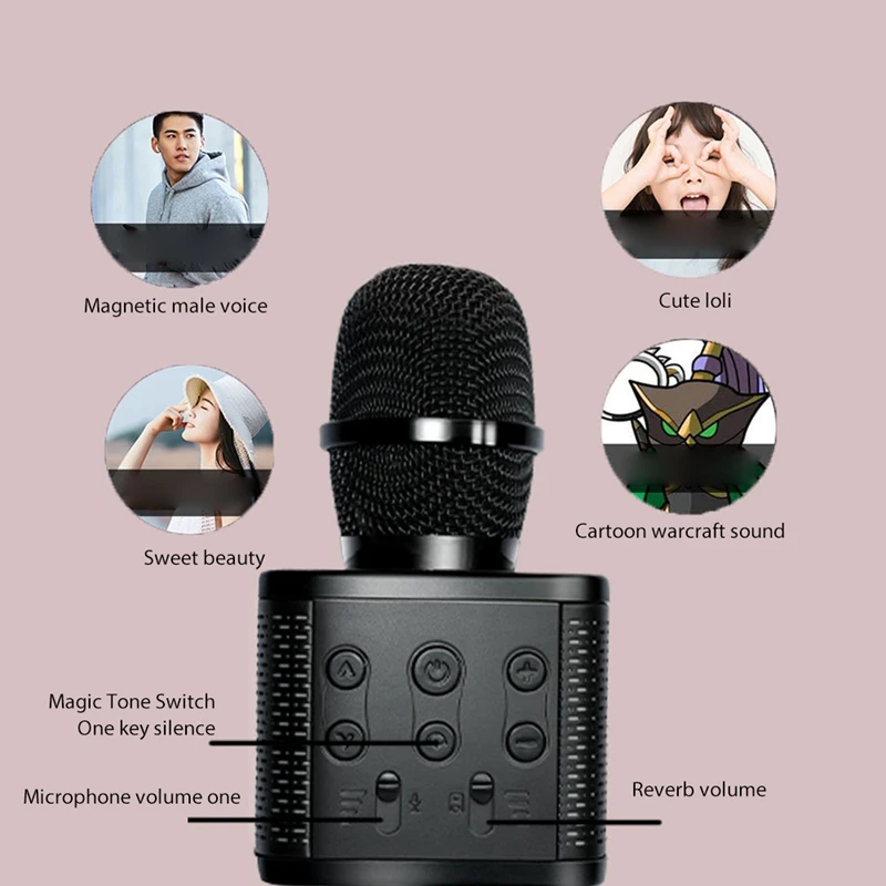 Беспроводной микрофон для караоке удобный дома пения на открытом воздухе в любое