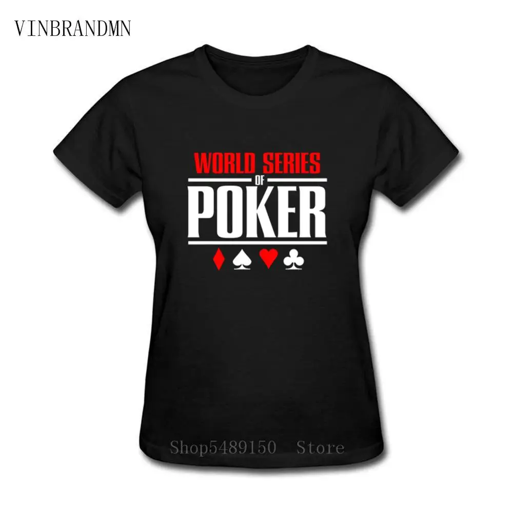 Latest Fashion World Series Of Poker Hipster T Shirt Funny Game Classic Creative Logo Women Lowest Price O Neck Tees | Женская одежда