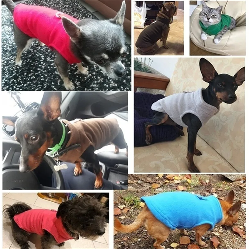 Флисовый жилет для собак Winyer Puppy, жгут, куртка, бульдог, Йоркский мопс, дракон, Бигль, пудель, 7 цветов, одежда для маленьких собак, зимняя куртка для собак
