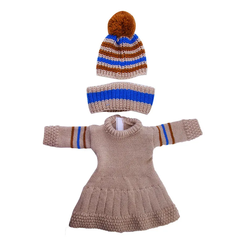 LUCKDOLL шляпа ручной работы+ шарф+ платье подходит 18 дюймов Американский 43cmBabyDoll одежда аксессуары, игрушки для девочек, поколение, подарок на день рождения - Цвет: n1399