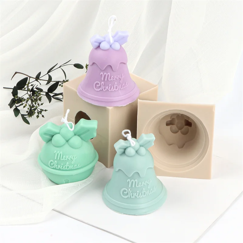 

Flat Holiday Christmas Sleigh Reindeer Jingle Bell Silicone Mold Craft Art Xmas Elk Soap DIY Handmade Candle Chocolate Moulds