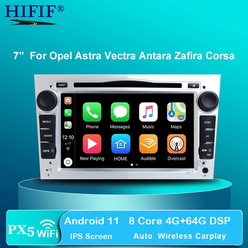 Автомобильный DVD-проигрыватель IPS Octa Core 7 дюймов 2 Din Android 11 DSP 1024*600 HD для Opel Astra Vectra