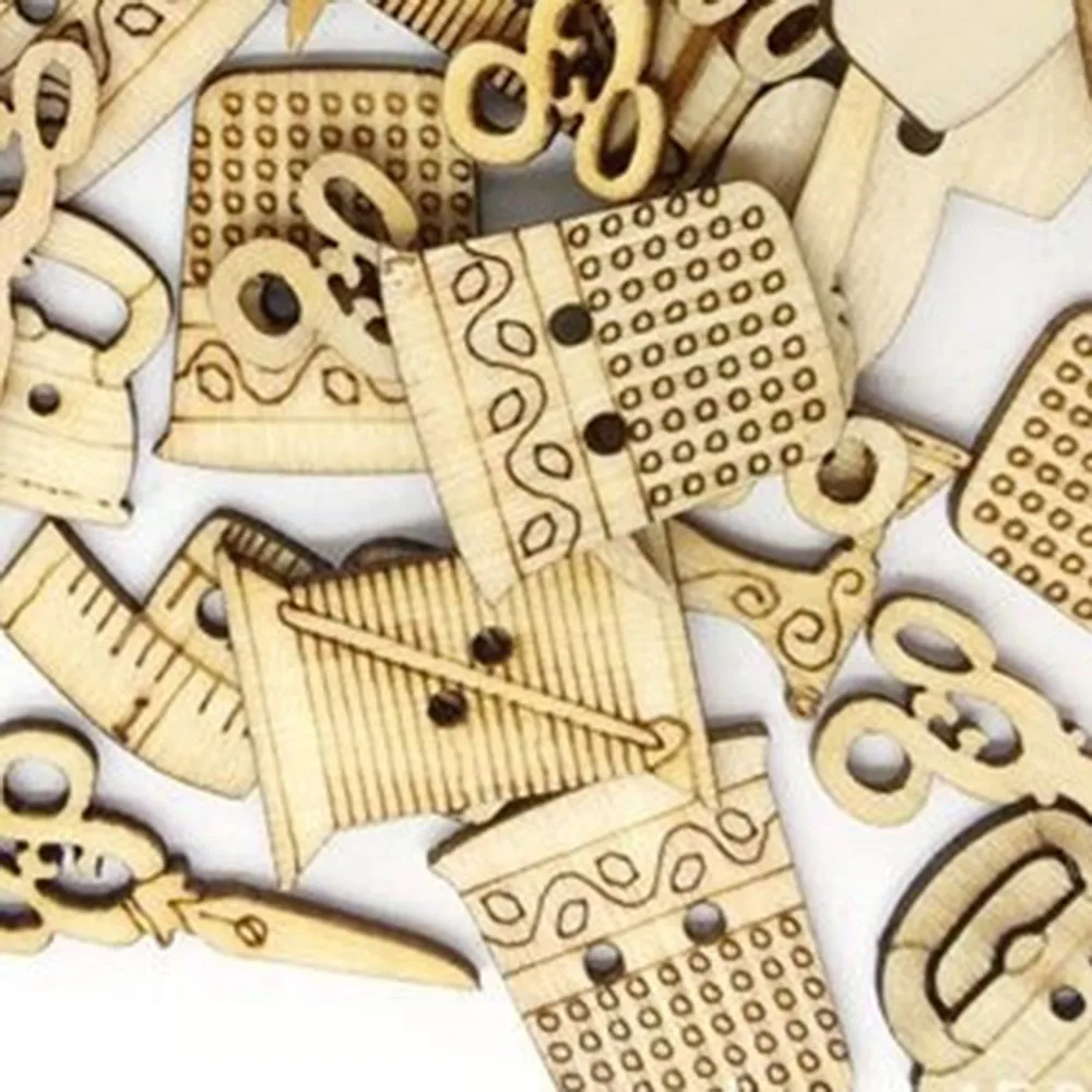 50 шт. декоративные деревянные пуговицы для швейной машины | Дом и сад