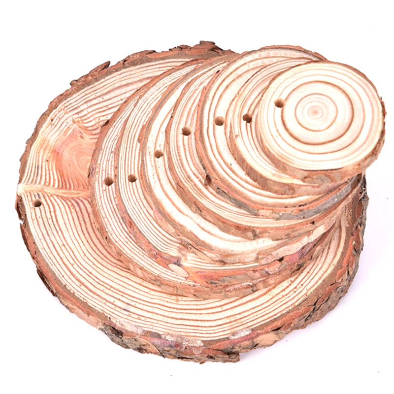 1 шт. необработанный натуральный разрез длинная круглая тарелка деревянные чипы