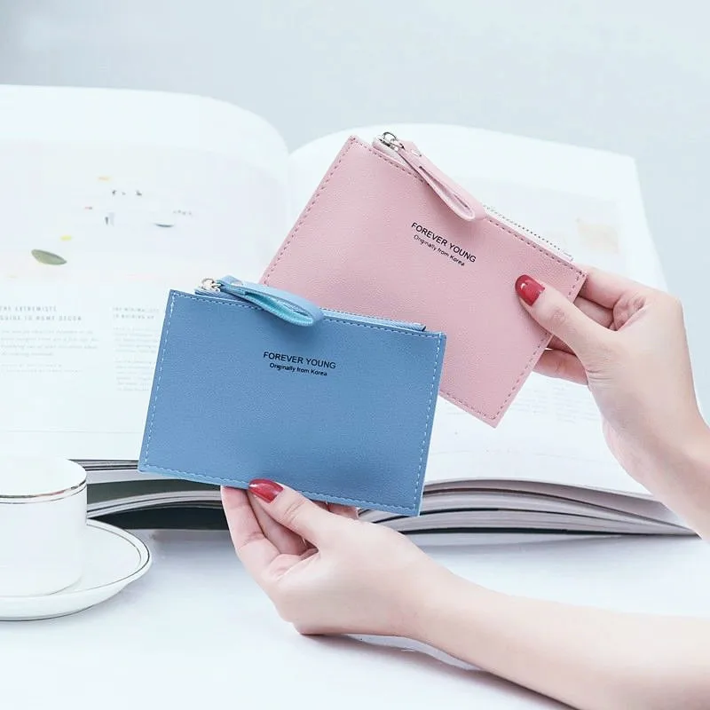 

Zipper Card Holder Women Business Card Case Slim Credit Cards Wallet Coin Purse Female Money Bag Small Wallets