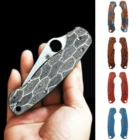 1pair g10 damascus folding knife handle patch for c81 spider knife para c81 patch material hunting knife decoration accesso c5o5