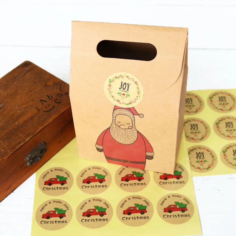 10 листов Рождество Санта Клаус крафт бумага стикер s Рождественская елка