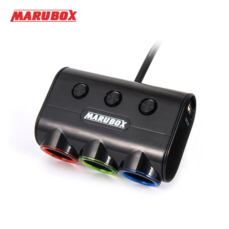 Marubox M11 Разветвитель пригуривателя в автомобиль 3 гнезда с 2USB 3.1A мощность 120 Ватт