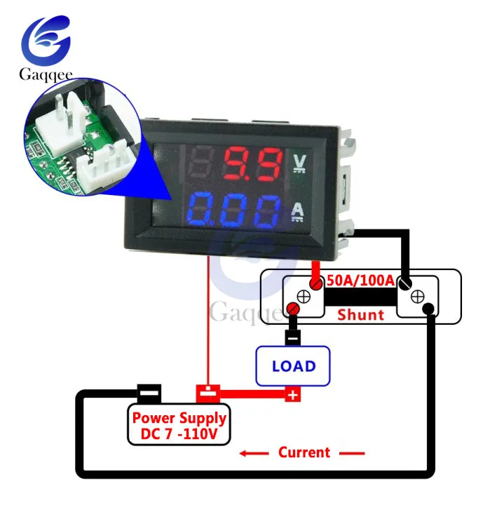Мини цифровой вольтметр Амперметр постоянного тока 0 100 в/постоянного 7 110 В 50A