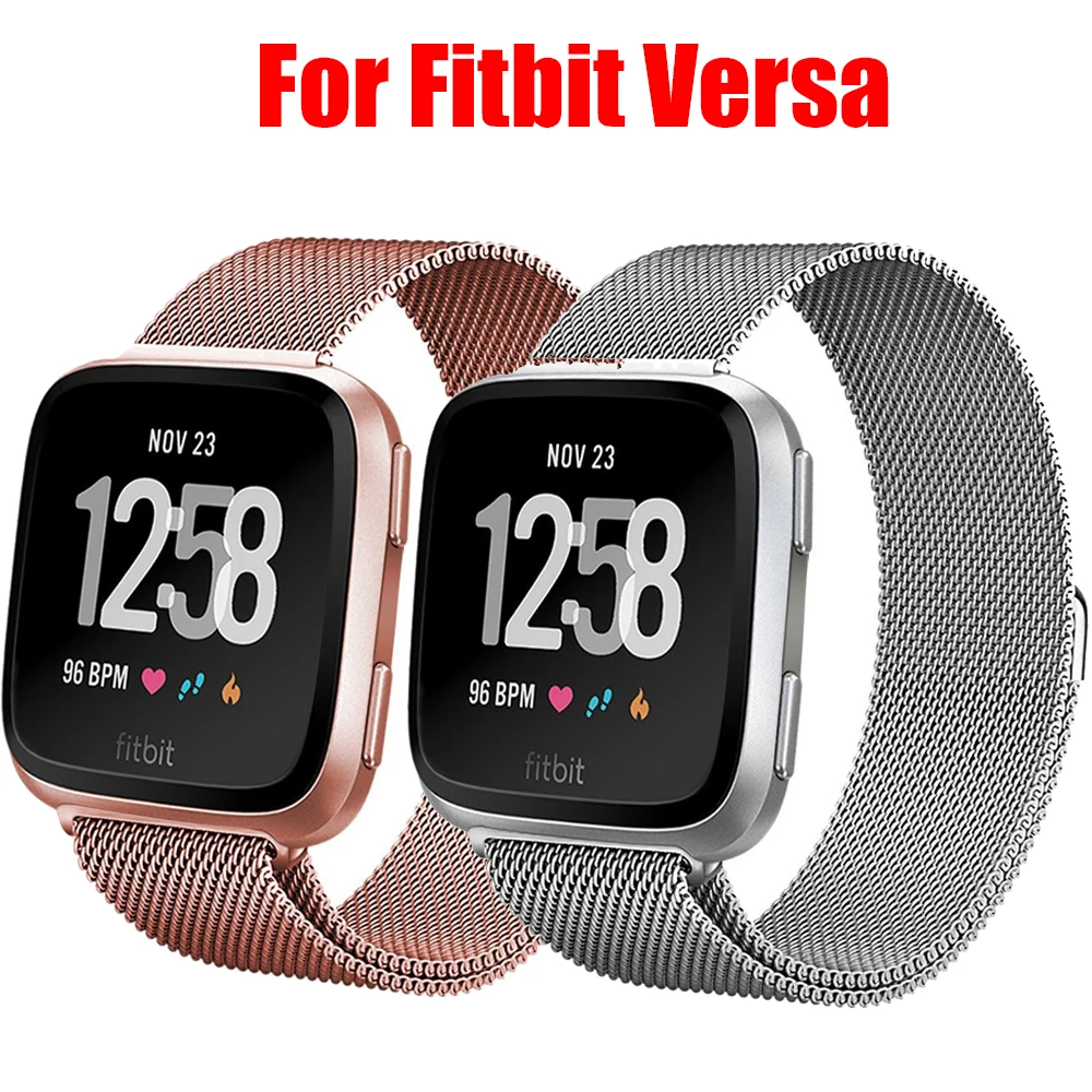 Ремешок для часов Fitbit Versa женщин и мужчин стальной металлический сменный Браслет