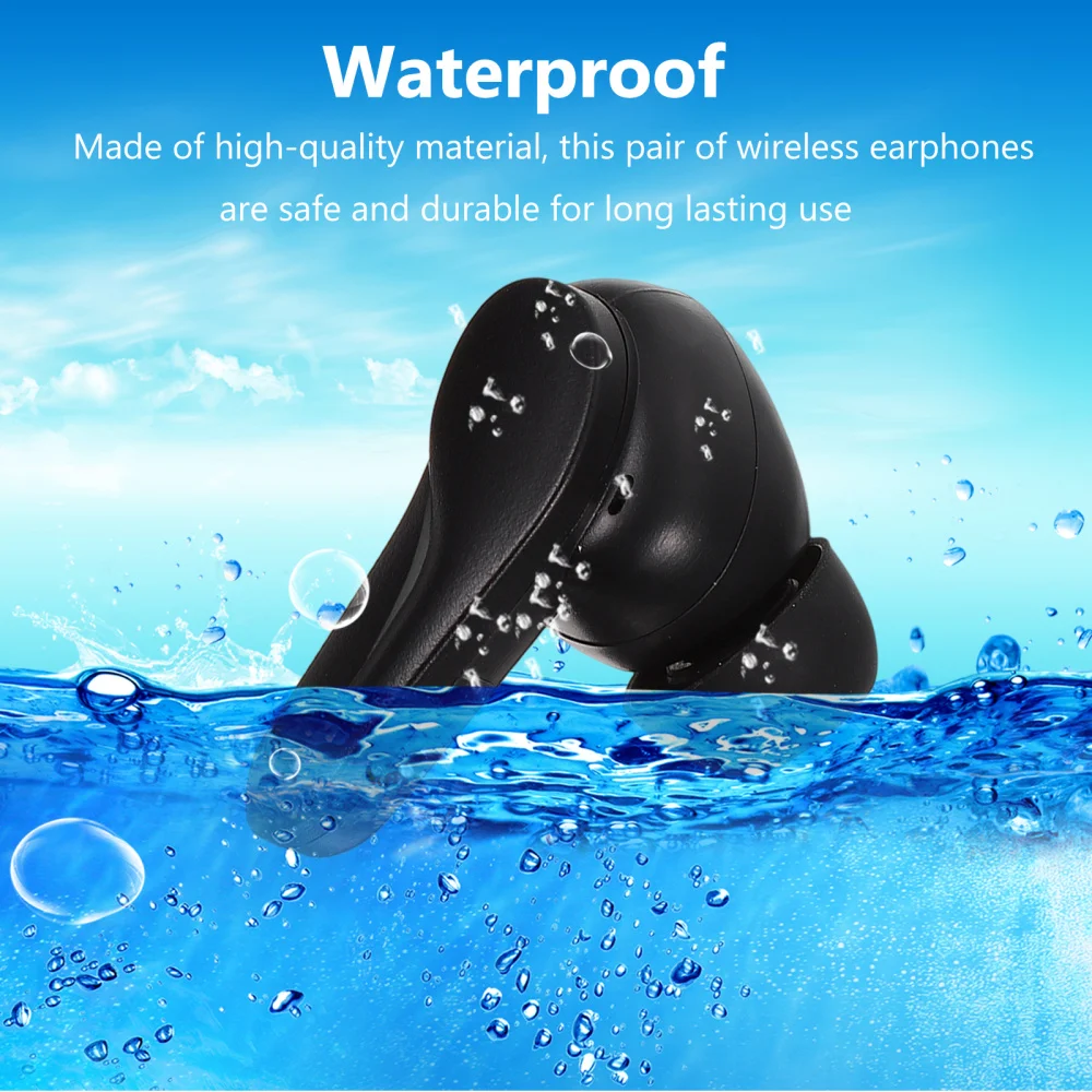 

1 Set Charging Box Earphones Fashion Waterproof Headsets Stereo In-Ear Earbud