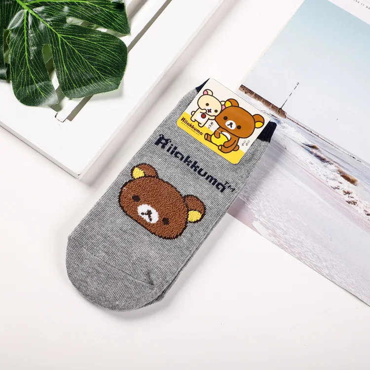 4 Носки с мультипликационным принтом Rilakkuma Kiiroitori, милые забавные женские хлопковые носки, впитывающие пот, дышащие, calcetines mujer - Цвет: 4