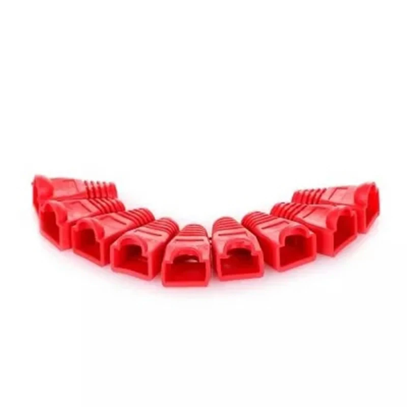 50pcs RJ45 Caps Connector Sheath Cat5e Cat6 Multicolour Tpu Boots Protective Sleeve Gray Red Network Connectors Ethernet |