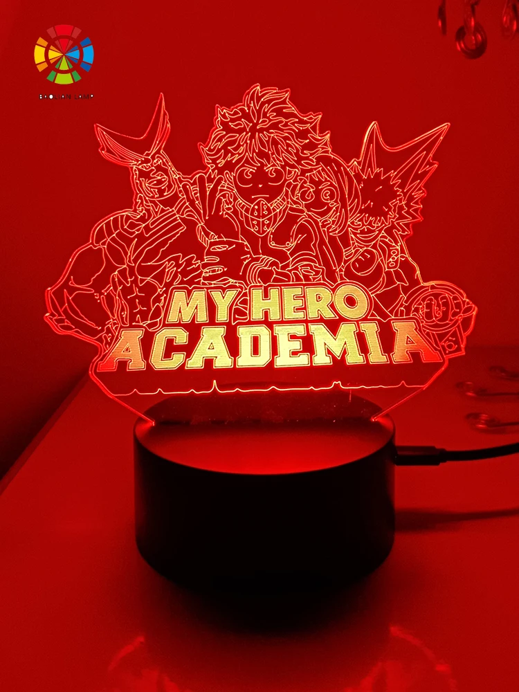 My Hero Academia boku no Midoriy Izuku 3d led lamp bedhome manga ninght lights anime figure room decor lampara noche dormitorio | Освещение