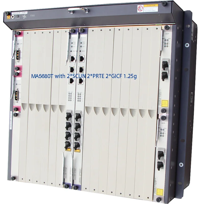 SmartAX MA5680T GPON EPON OLT шасси 21 дюйм с 2 * SCUN Главным управлением GICF 1 25g uplink PRTE DC