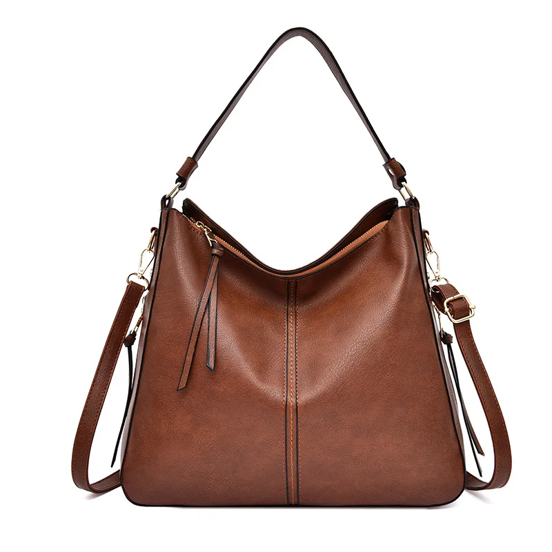 

Женская сумка, модная сумка в новом стиле, вместительная сумка-мешок из мягкой кожи, элегантная женская сумка через плечо в европейском и ам...