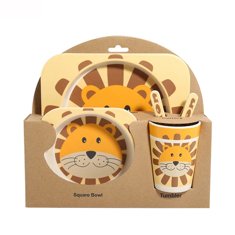 5 шт./компл. детская обеденная тарелка креативная съедобная посуда из бамбукового