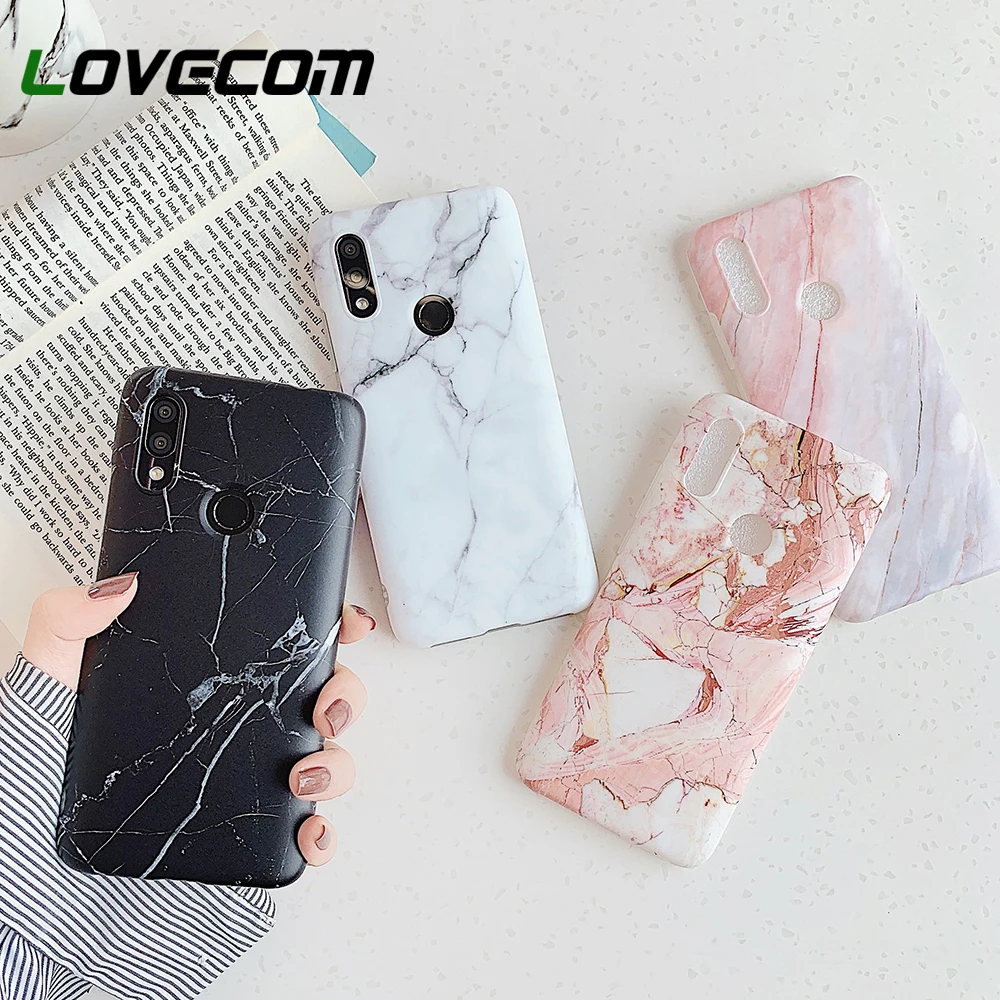 LOVECOM классический треснутый мраморный текстурный чехол для телефона для Xiaomi Redmi 7 Note 7 Pro матовый мягкий IMD чехол для задней крышки телефона s подарки