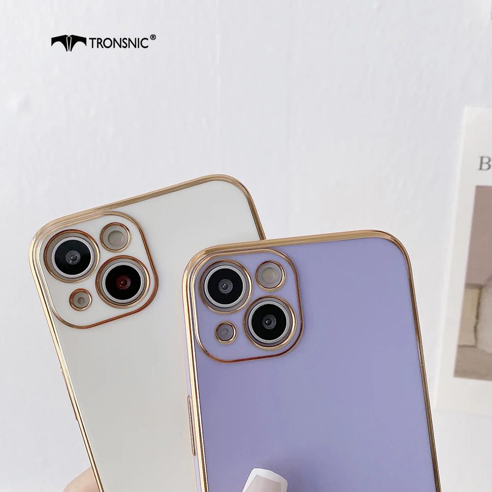 Чехол для телефона с гальваническим покрытием iPhone 13 2 11 Pro Max XR Xs MAX мягкий