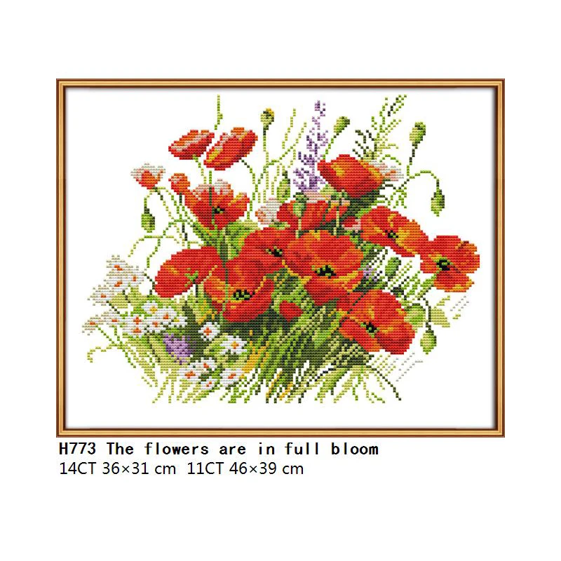 Cross Stitch-H773 Joy Suanday вышивка крестиком ткань аида цветы Счетный напечатанный холст 14CT 11CT нить DMC ручной работы Набор для вышивания набор для рукоделия - Цвет: Cross Stitch-H773