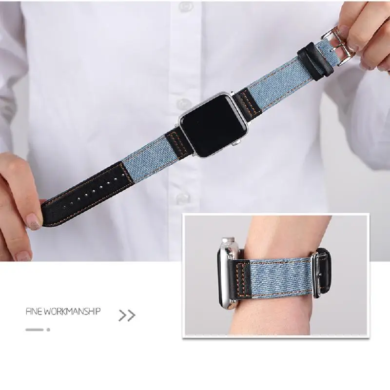 Ремешок кожаный для Apple Watch 5 4 3 2 спортивный браслет iWatch band 38 мм 42 44 40 аксессуары