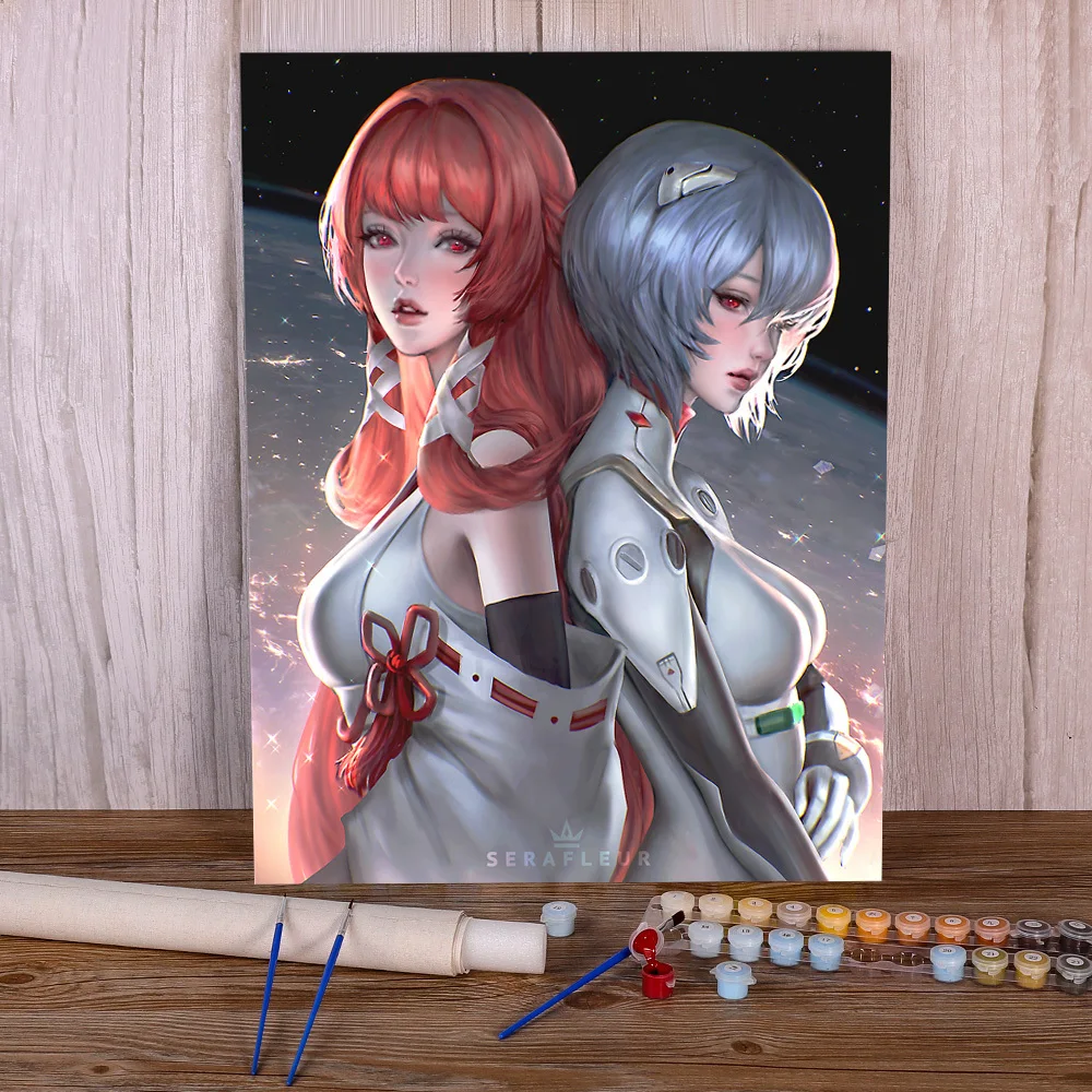 

Набор для рисования по номерам «сделай сам», мультяшная девушка, женщина, набор для рисования акриловыми красками, 50*70, рисование по номерам в стиле лофт