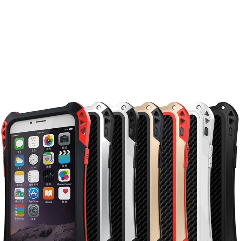 R-Just Full Body Case For iPhone 6S 6 Plus Shockproof Metal Armor Gorilla Glass Hybrid Cover Coque SE 5S 5 Phone |