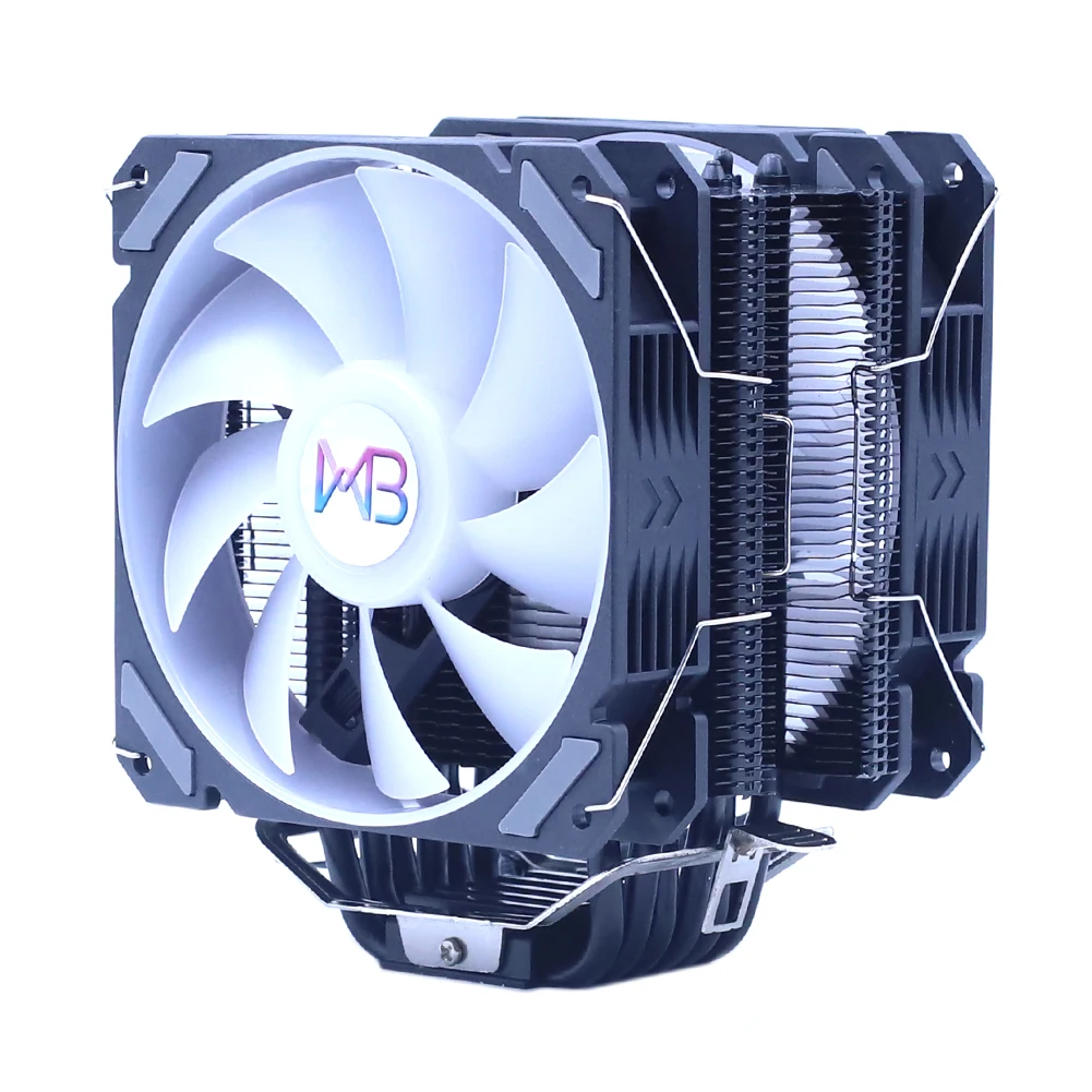 Вентилятор Wovibo для процессора PWM 4PIN 120 мм RGB-подсветка Intel 115x1200 1366 2011 X79 X99 AMD AM3 AM4