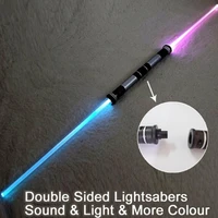 2 pieces flashing lightsaber laser double sword toys sound and light skywalker sword toy gift boy girl birthday gift