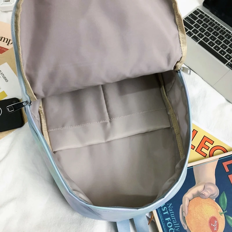 

Classic Fashion Glossy Women Backpack Kawaii Waterproof Female Bookbag Nylon Schoolbag Girl Student Cute Buckle Mochila