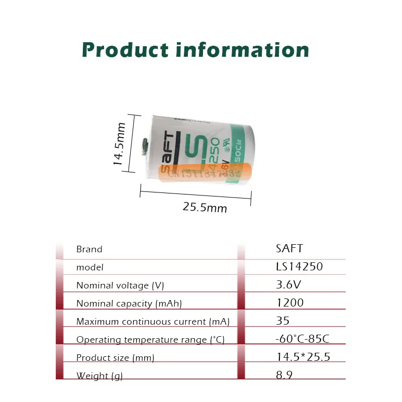 4 шт./лот новый оригинальный Saft LS14250 1/2AA 3 6 V PLC промышленное автоматическое