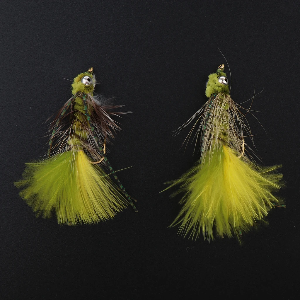

2Pcs Fly Fishing Flies Nymphs Streamers Fit For Bass Fishing Salmon Flies