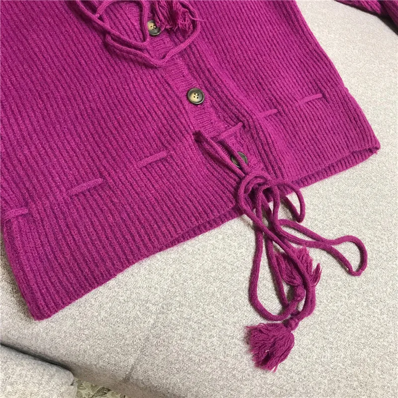 

Luxury Designer Brand Knitted Sweater for Women Causel O Neck Sweet Tether Loose Knitted Cardigans Sweater