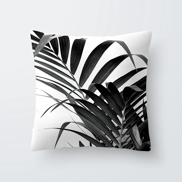 

New black and white peach skin pillow case simple home sofa cushion pillow case