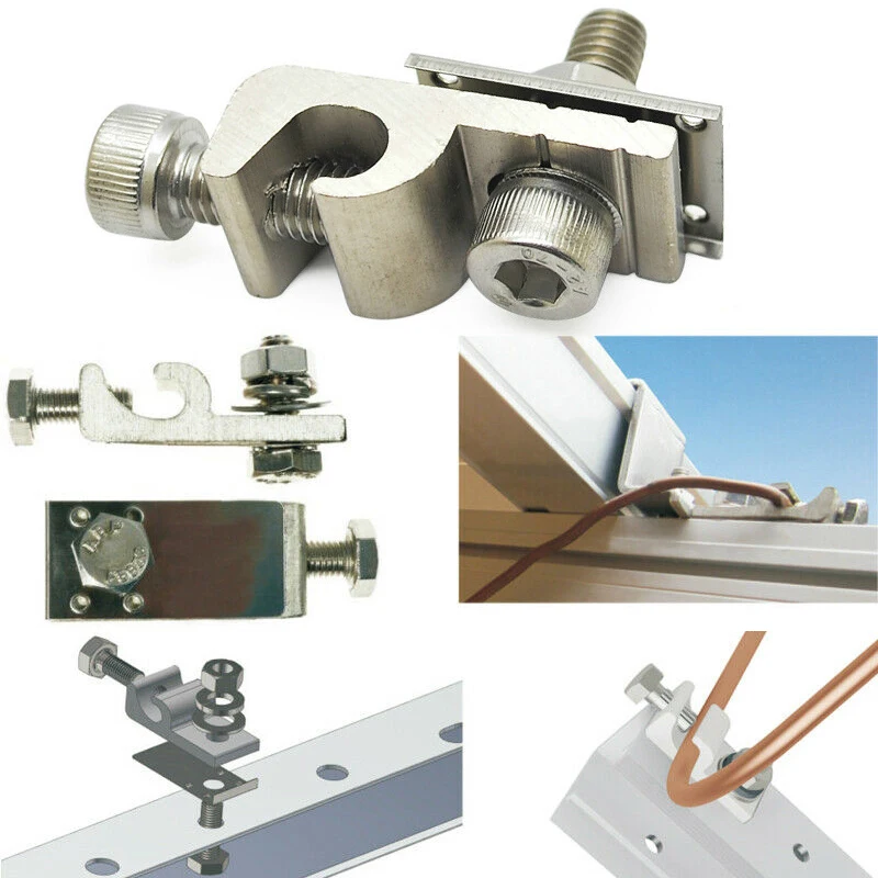 10 шт. солнечные заземления Зажим заземление Луг 304 нержавеющая сталь