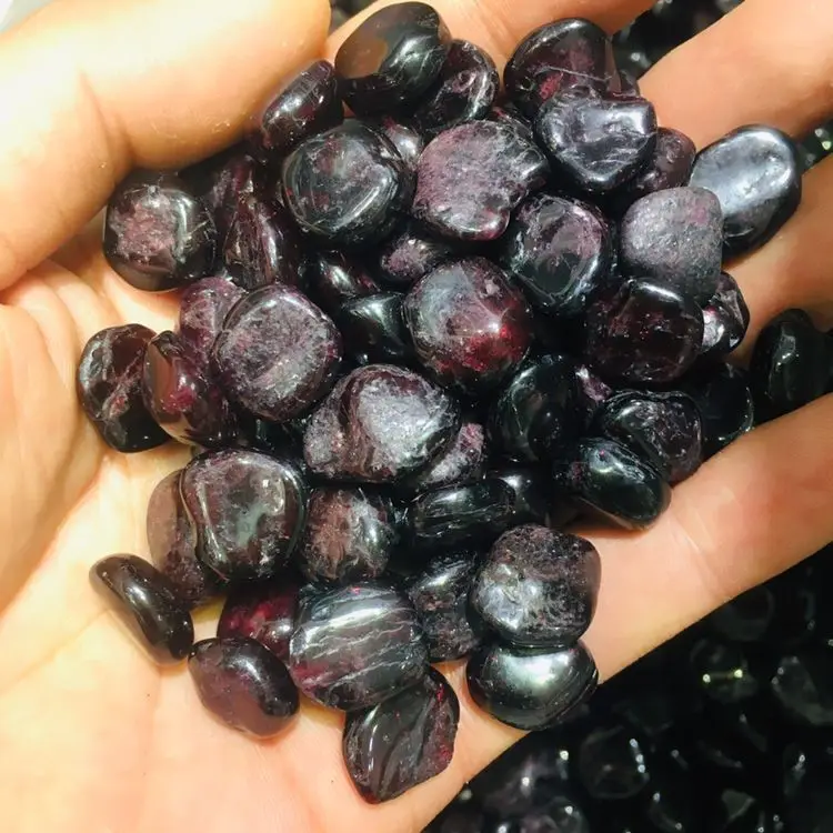 Натуральный Красный Гранат Круглый гравий полированный кварцевый хрустальный