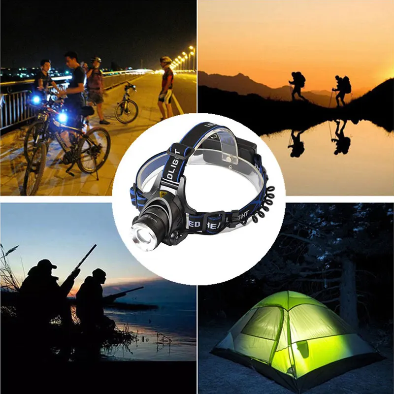 

LED Headlamp Outdoor Camping Portable Headlight USB Rechargeable Waterproof Night Fishing Lantern By 18650 Battery Head Lamp