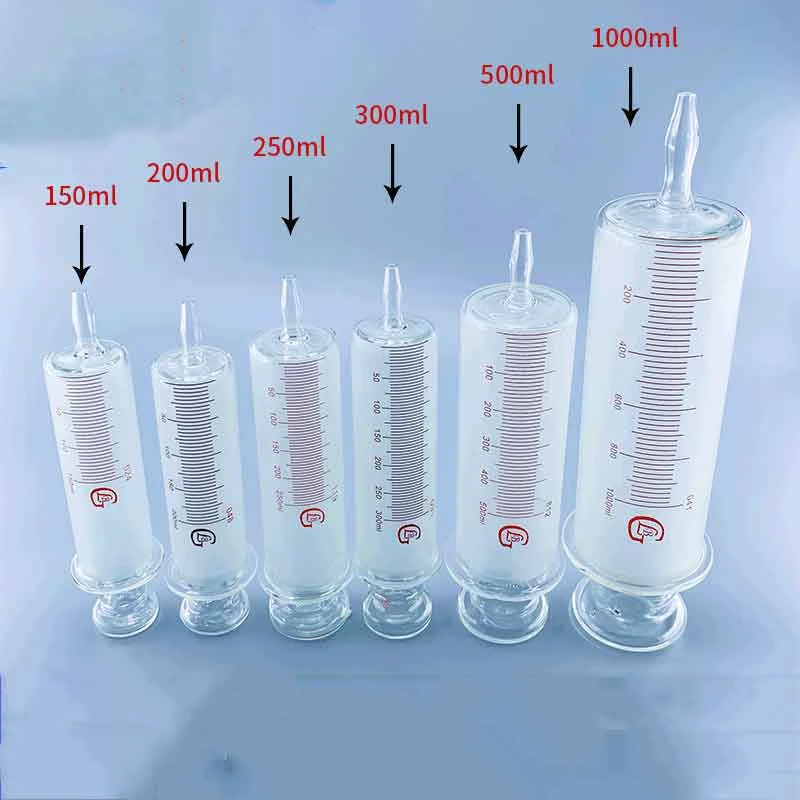 

Glass Syringes Large Caliber Glass Enema Sausage Device Air Tightness Glass Sample Extractor Injector 150ml/200ml/300ml/500ml