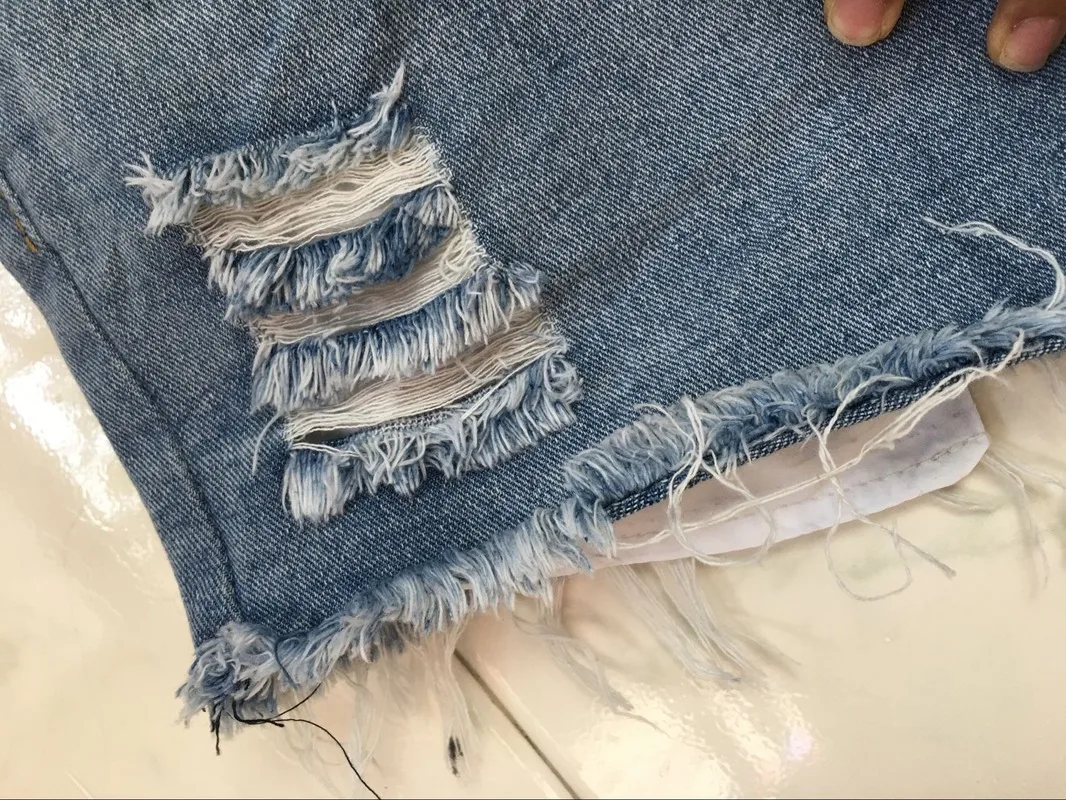 

Denim Jeans Women Stretch Skinny Ripped Hole Slim Jeggings Low Waist Shorts Dance Hip Pop Party Club Sexy KALENMOS Trousers