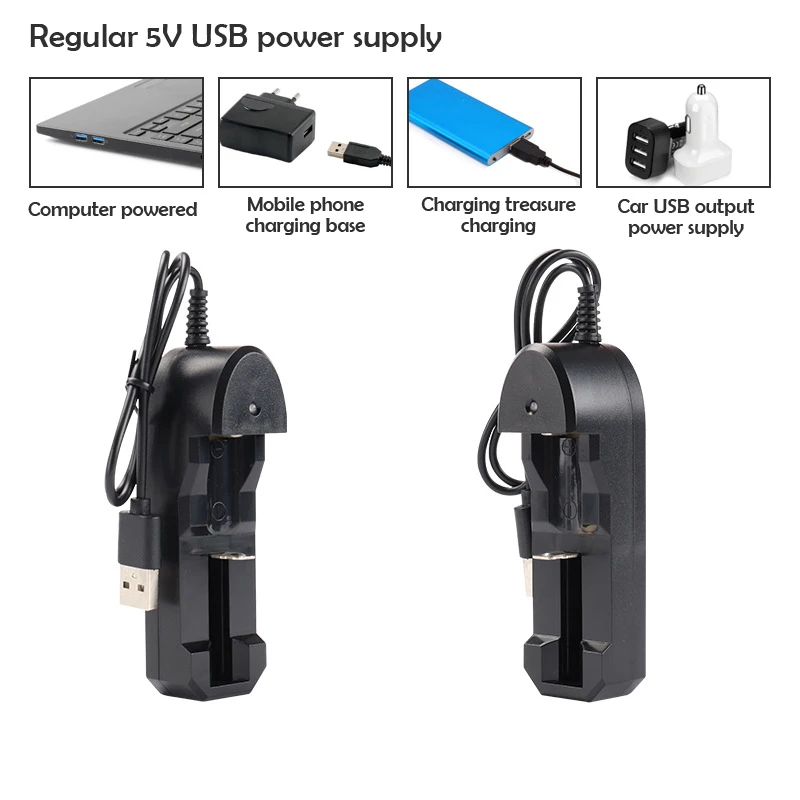 

18650 Single-slot Lithium Battery Charger Single Cell 3.7V Fully Charged 4.2V USB Power Output Intelligent Charging Protection