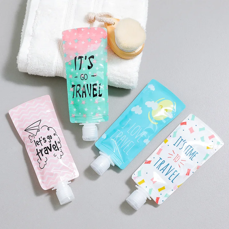 

Lohas 100ml Portable Liquid Dispensing Bag Shampoo Storage Bag Candy Color Lotion Packing Bottle Squeeze Travel Makeup Container